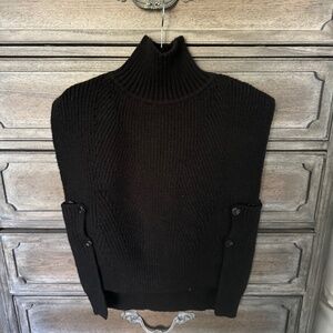 Anthropologie Sleeveless Mock Neck Sweater with button detail